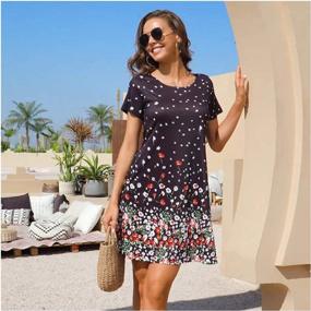 img 3 attached to Women'S Summer Floral Print Sleeveless/Short Sleeve Sundress With Pockets Casual Loose Swing T-Shirt Dress