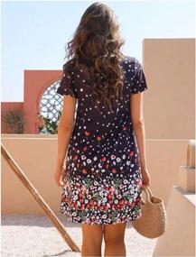 img 2 attached to Women'S Summer Floral Print Sleeveless/Short Sleeve Sundress With Pockets Casual Loose Swing T-Shirt Dress