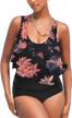 look chic and flouncy at the beach with marinaprime women's two-piece tankini sets logo
