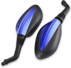 img 4 attached to 🛵 GY6 50cc 125cc 150cc 250cc Chinese Scooter Moped Motorcycle Rear View Mirror - CLEO 8mm Blue Side Mirrors