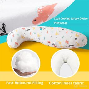 img 2 attached to 🦕 BYRIVER Curve Long Cooling Body Pillow for Kids Girls Boys - Child Hug Pillow Toys for Sleeping - Nursery Pillow for Baby - Washable Cotton Dinosaur Pillow Cover - Micro-Fiber Filling - Age 3+ (KL)