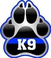 🐾 enhance your support with prosticker 1078 (one) 4" patriot series k9 paw thin blue line support decal sticker logo