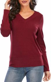 img 4 attached to Женские вельветовые пуловеры с V-образным вырезом, толстовки, блузки, топы, топы, длинный рукав, повседневная одежда от Gardenwed