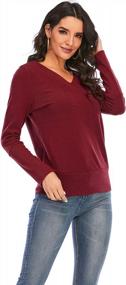 img 3 attached to Women'S V Neck Corduroy Pullover Sweatshirts Blouses Tops Long Sleeve Casual By Gardenwed