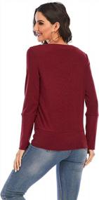 img 2 attached to Женские вельветовые пуловеры с V-образным вырезом, толстовки, блузки, топы, топы, длинный рукав, повседневная одежда от Gardenwed