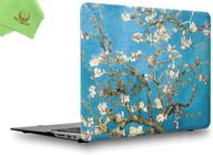 protect your macbook air 13 inch with ueswill's creative smooth hard shell case cover in wintersweet design - compatible with older 2010-2017 models + bonus microfibre cleaning cloth logo