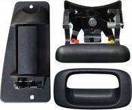 set of tailgate handle + rear right passenger side extended cab door handle fits for 1999-2007 chevy silverado & gmc sierra 1500, 1500hd, 2500, 2500hd, 3500 logo
