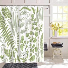 img 4 attached to Vintage Floral Eucalyptus Shower Curtain With 12 Hooks - 72" X 72