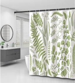 img 3 attached to Vintage Floral Eucalyptus Shower Curtain With 12 Hooks - 72" X 72