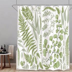 img 2 attached to Vintage Floral Eucalyptus Shower Curtain With 12 Hooks - 72" X 72