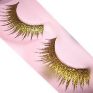 goege shiny long & thick exaggerated false eyelashes extension for women girls - ideal for cosplay, fancy ball, halloween (gold) logo