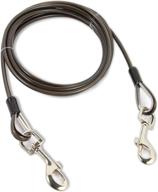 🐾 durable cable tie out for dogs - 10 ft length, 100 lbs break strength, galvanized braided steel cable with pvc coating, chew proof lead for small or large pets - ideal for yard, camping, running, park, and outdoor activities logo