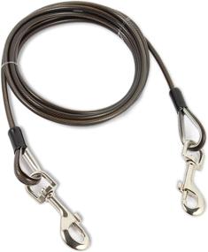 img 4 attached to 🐾 Durable Cable Tie Out for Dogs - 10 ft Length, 100 lbs Break Strength, Galvanized Braided Steel Cable with PVC Coating, Chew Proof Lead for Small or Large Pets - Ideal for Yard, Camping, Running, Park, and Outdoor Activities