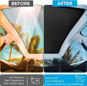 img 3 attached to Motrobe Tesla Model Y Glass Roof Sunshade Front & Rear Top Windows Sun Shade Won'T Sag With Skylight Reflective Covers Black Set Of 4
