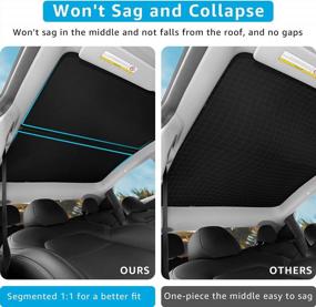 img 2 attached to Motrobe Tesla Model Y Glass Roof Sunshade Front & Rear Top Windows Sun Shade Won'T Sag With Skylight Reflective Covers Black Set Of 4