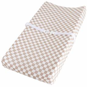 img 4 attached to LifeTree Diaper Changing Pad Cover For Boys Girls - Soft Muslin Fitted Changing Table Sheets - 16"X32" Bamboo Cotton Blend - Tan Checkered Print