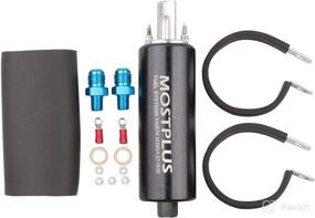 img 4 attached to MOSTPLUS Universal GSL392 255 LPH High Pressure External Fuel Pump - 6AN Fittings Kit