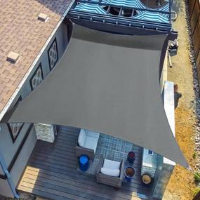 img 4 attached to SUNLAX Sun Shade Sail, 10'X13' Grey Rectangle Canopy Shades For Outdoor Patio Pergola Cover Sunshade Sails UV Blocking Canovas Covers