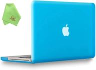 aqua blue ueswill hard shell case for macbook pro 13 inch a1278 (non-retina) with cd-rom - smooth soft touch matte finish logo
