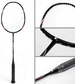 img 3 attached to KEVENZ Carbon Fiber Badminton Racket Set With Goose Feather Shuttlecocks, Grip And Carrying Bag - 2 Racquets Included