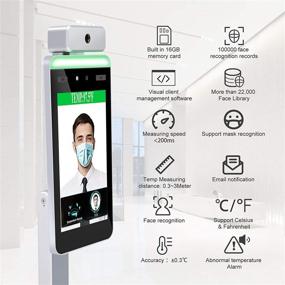 img 3 attached to AI-Powered Face Recognition Temperature Scanner With Infrared Body Temperature Measurement, Punch Card Access Control, And Face Comparison Library - All-In-One Thermal Kiosk With Stand