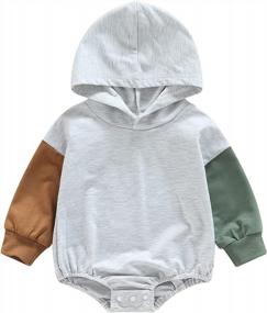 img 4 attached to Oversized Hooded Romper For Newborn Baby Boys And Girls - Long Sleeve Hoodie Sweatshirt Top For Fall And Winter Outfits By Kuriozud