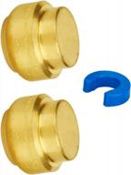 sungator 1-inch push fit pex end cap, push-to-connect, no lead brass plumbing fittings for copper, cpvc, disconnect clip include (2-pack) logo