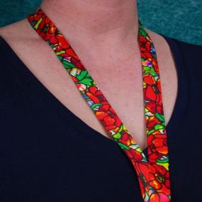img 2 attached to USA-Made Tiffany Poppies Premium Lanyard With Buckle And Flat Ring By Buttonsmith