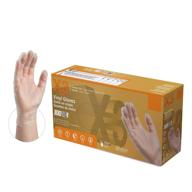 🧤 x3 clear vinyl disposable industrial gloves, 3 mil, latex-free, powder-free, food-safe, non-sterile, smooth, extra large, box of 100 logo