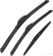 🔧 set of 3 original equipment replacement windshield wiper blades - 26"/22"/16" for 2005-2019 honda odyssey (u/j hook) logo