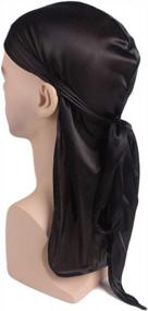 img 1 attached to Durags For Men Silk Durag For Men With Long Tail And Wide Straps