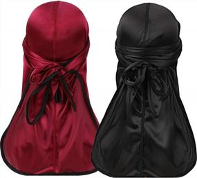 img 4 attached to Durags For Men Silk Durag For Men With Long Tail And Wide Straps