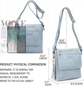 img 3 attached to Vintage Leather Crossbody Bag For Women With Double Compartment & Shoulder Strap