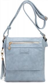 img 4 attached to Vintage Leather Crossbody Bag For Women With Double Compartment & Shoulder Strap