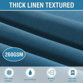 img 3 attached to Table Runner 108 Inches Long Linen Textured Burlap Table Runner Waterproof Table Decor For Dining Room Table Family Dinner Party Feature Extra Soft And Thick Fabric 2 Pack 14 X 108 Inches, Ink Blue