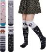6 pairs of girls' knee high socks with cute, crazy, and funny animal patterns for ages 3-12 by mqelong logo