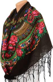 img 2 attached to 🧣 Ukrainian Babushka Traditional Accessory: Women's Scarves & Wraps - Fashionable Accessories