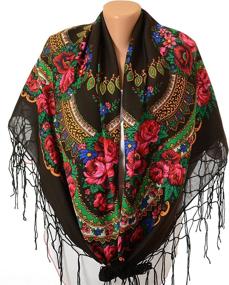 img 3 attached to 🧣 Ukrainian Babushka Traditional Accessory: Women's Scarves & Wraps - Fashionable Accessories