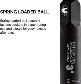 img 2 attached to 🔧 NEIKO 00235A 1/2” Impact Extension Bar Set: 3”, 5”, 10” - Premium Chrome Vanadium Steel for Powerful Impact Wrench Extensions