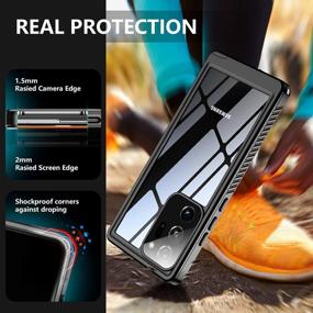 img 2 attached to Водонепроницаемый чехол для Samsung Note 20 Ultra с защитной пленкой для экрана: Temdan 360 ° противоударный чехол для всего корпуса, класс защиты IP68 для Samsung Note 20 Ultra 5G 6,9 дюйма (белый)