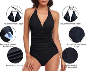 img 3 attached to 👙 Halter Tankini Swimsuits: Women's Athletic Bathing Clothing - Swimwear & Cover Ups