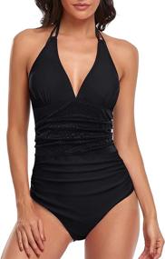 img 4 attached to 👙 Halter Tankini Swimsuits: Women's Athletic Bathing Clothing - Swimwear & Cover Ups