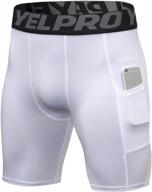 men's compression shorts: cool dry sports underwear with pockets for running & workouts логотип