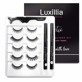 img 3 attached to Luxillia (Clear + Black) Magnetic Eyeliner With Eyelashes Kit - Free Applicator Tool, 8D Most Natural Look Eyelash No Magnets Needed - Best Reusable False Eye Lash, Waterproof Liner Pen And Lashes