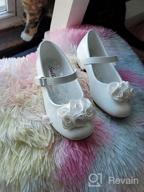 img 1 attached to STELLE Floral T10 White Flats for Girls' School Uniforms review by Todd Taniguchi