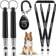 🐶 3-pack azrixx dog whistles and adjustable frequency clicker set – stop barking and train your dog with whistle lanyard, keychain, and instructions paper logo