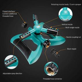 img 1 attached to 360 Degree Rotating Automatic Lawn Sprinkler With Adjustable Coverage - Large Area Irrigation System For Fun Summer Outdoor Water Games - Leak-Free Design By Gesentur