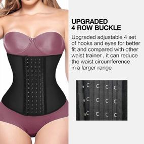 img 2 attached to Get The Perfect Figure With SHAPERX Latex Waist Trainer - 4 Hook Waist Cincher & Hourglass Body Shaper