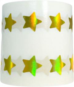 img 2 attached to Золотые голографические наклейки в форме звезды, принадлежности для учителя, 0,50 дюйма, 1000 клейких этикеток