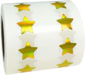 img 3 attached to Золотые голографические наклейки в форме звезды, принадлежности для учителя, 0,50 дюйма, 1000 клейких этикеток